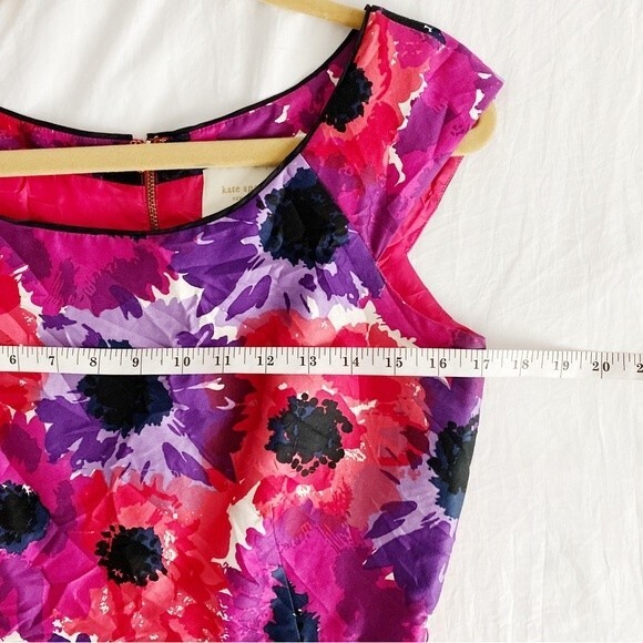 Kate Spade Josie Dress Floral Pink Knee Length Cocktail Silk Blend Size 4 - Picture 10 of 11